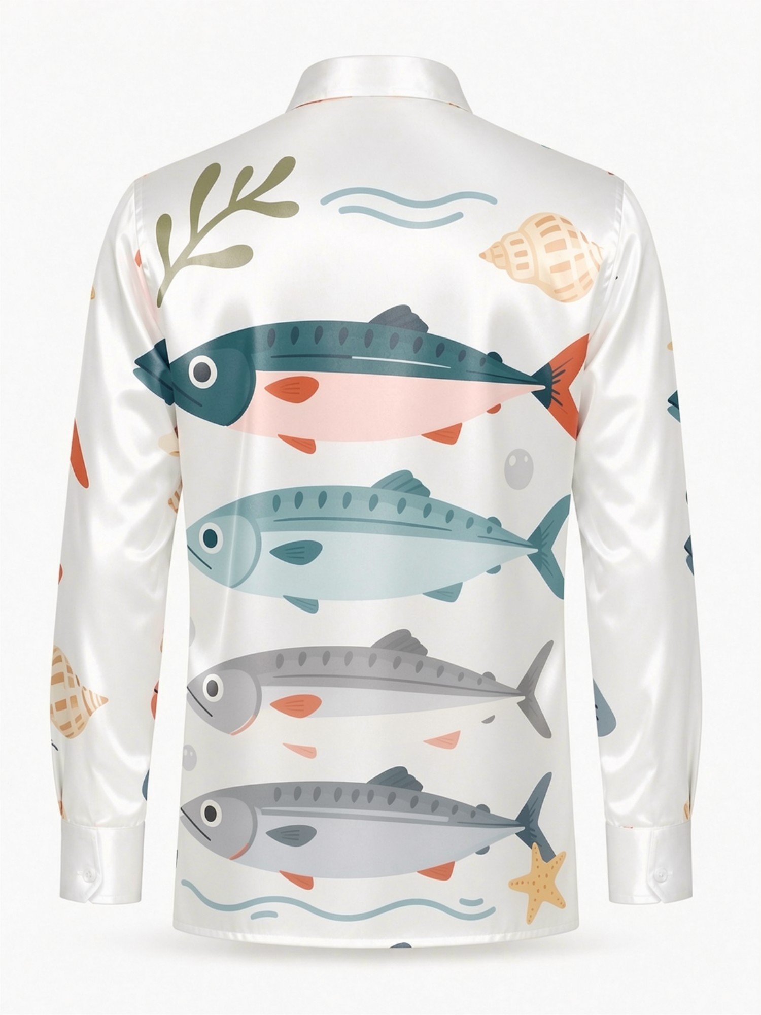 Mens Luxury Satin Long Sleeve  - Resort Shirt Floral review and price